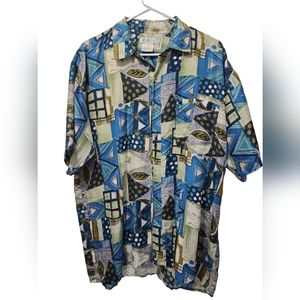 WIBCO men's silk medium dress shirt blue